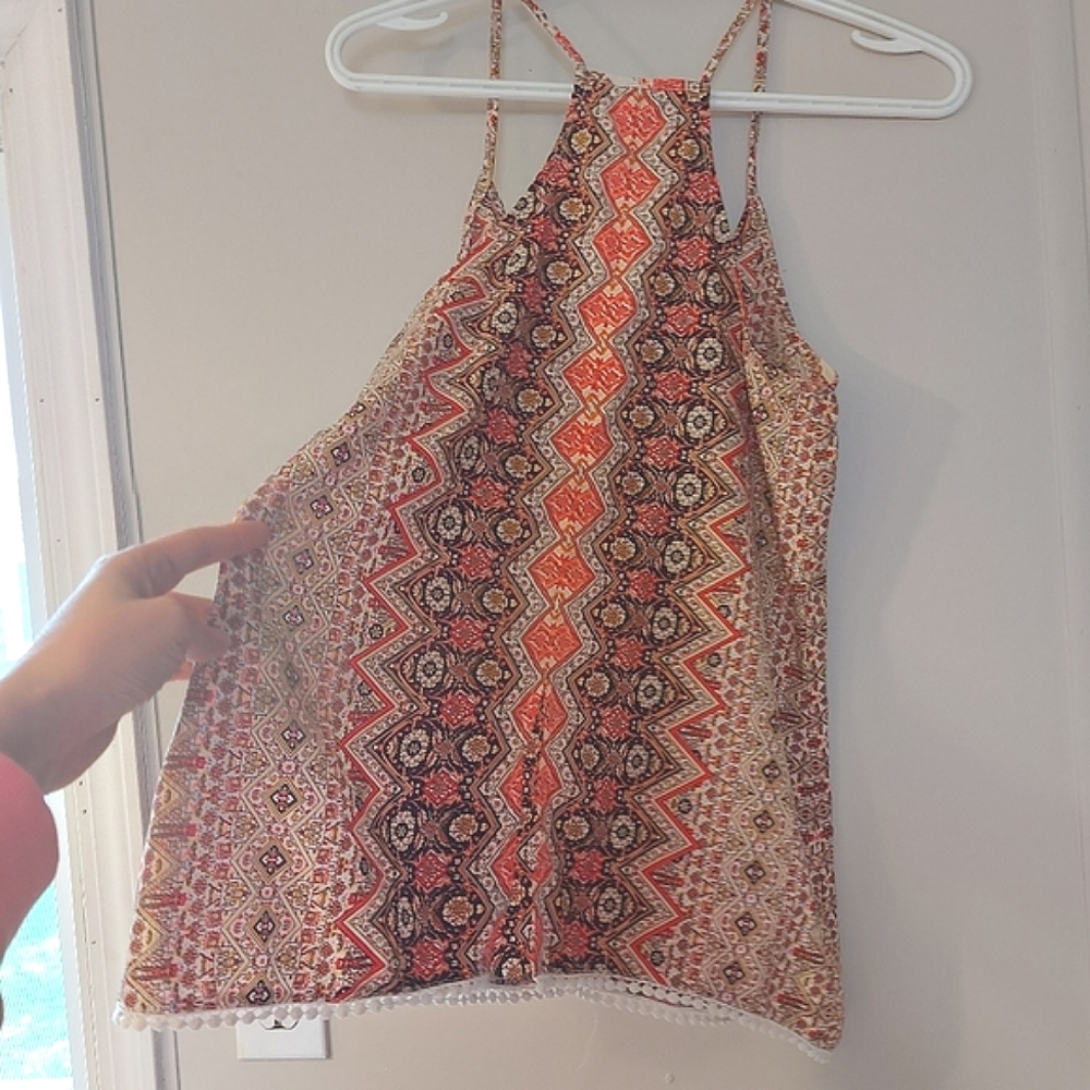 Patterned Racer Back Top - Picture 7 of 8